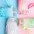 Import 420ml cylinder frosted portable wide mouth colorful reusable glass drinking water bottle with plastic cap from China