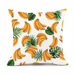 45x45 with zipper pineapple print linen hemp long pillow case