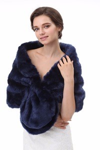 5 Color-2018 New Winter Womens Dress Shawl Fake Fur Wrap Long Hair Scarf White Wedding Fur Jacket