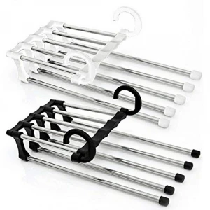 5 in 1 Stainless Steel  Adjustable Foldable Pants Trousers Rack Hangers