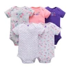5 Pack Soft Cotton Short Sleeve  Baby Rompers 0-24M For Sale