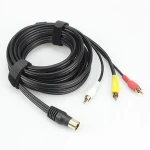 5 pin din S-video to 3 RCA RG59 audio cable