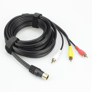 5 pin din S-video to 3 RCA RG59 audio cable