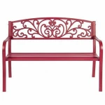 50" Outdoor Furniture Patio Garden Park Yard Steel Frame Bench Porch Chair