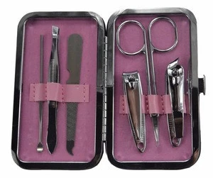 6 In 1 Manicure/Pedicure Kit with Black Case Stainless Steel Backstage