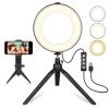 6 Inch Selfie Video Led Ring Light Desktop Warm White Ring Light With Tripod Stand