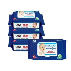 80pcs Private Label Antibacterial Flushable Organic Baby wet wipes