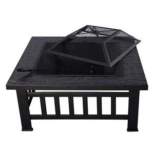 81*81*45cm square steel outdoor fire pit table--JM045