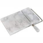 8" Marble Cheese Slicer & Serving Tray, Gray Marble with Steel Arm Kitchen Use Genuine Marble cheese board with slicer wire