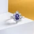 Import 925 sterling silver ring female wild light luxury personality egg-shaped sapphire luxury wedding diamond ring from China