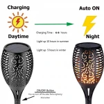 96 LED Waterproof garden outdoor landscape LED Solar flame lamp lawn light
