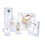 9x9 Flexible Transparent PET Jewelry Packaging Display With Black or White Frame