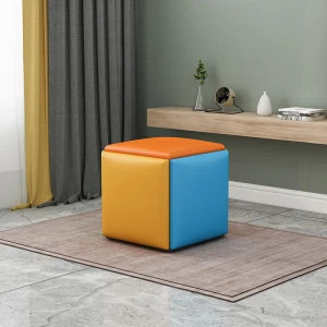 Accept large orders Rubiks Cube metal chair home combination creative stool and folding storage stool