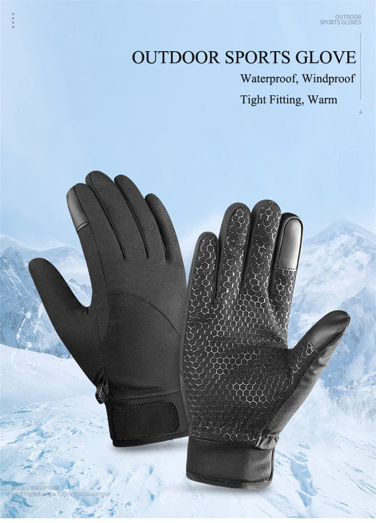 Adult Winter Gloves Black Non Slip Cold Weather Windproof Touchscreen Gloves Skiing Riding Driving warerproof winter gloves