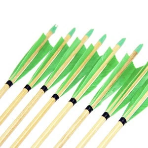 Alibow Archery Wood Arrows with Stainless Bullet Tip Arrows for Shooting Hunting
