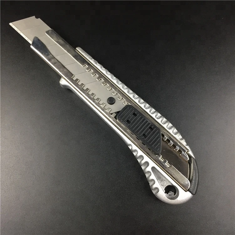 Aluminum alloy handle auto-lock 18mm blade box cutter knife