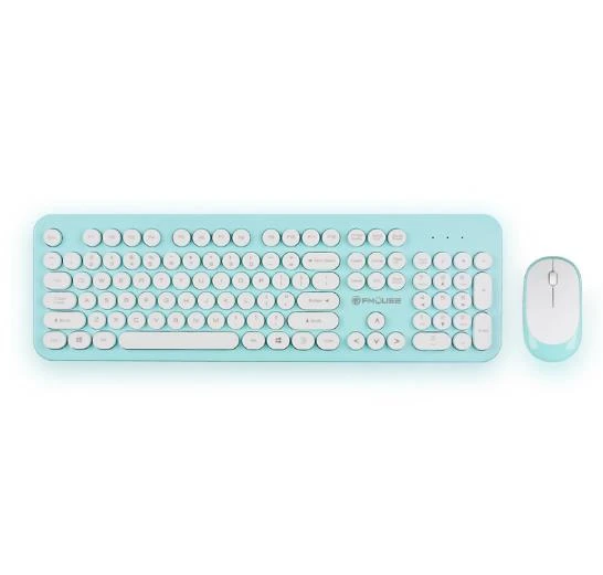 Amazon Color Pink Green For Girl Round Keycap PC Gaming Keyboard and Mouse Combo Slim Retro Wireless Keyboard and Mouse Set