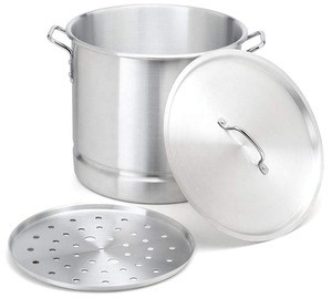 Amazon hot Aluminum  32-Quart Silver Stock Pot Tamale and Steamer Pot