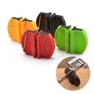 Amazon outdoor keychain 2 stage convenient fast mini knife sharpener for hunting