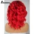 Import Anogol Short Curly Bob Synthetic Wigs Ombre Red Lace Front Wig from China