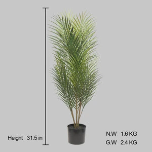 Artificial Mini Plastic Plant Potted Hawaii Palm Tree for Indoor Decoration Green Plant Bonsai Ornamental Decoration