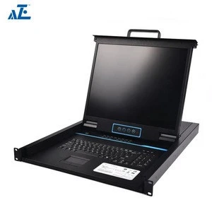 AZE 1U 17inch Rackmount LCD Console with Integrated 32 Port CAT5 IP KVM Switch