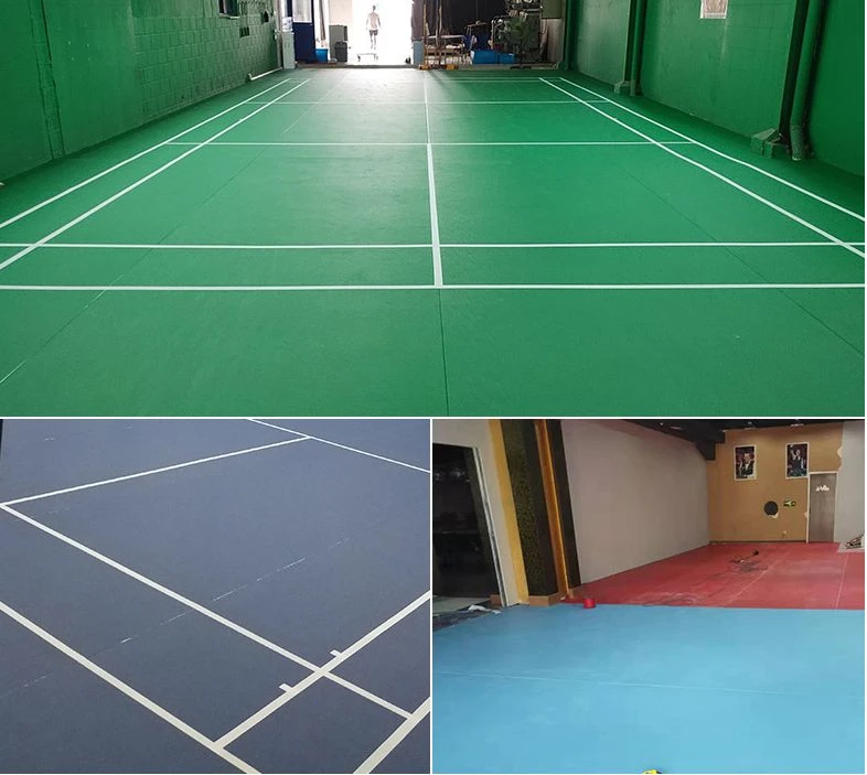 Badminton court and tennis mat indoor/outdoor pvc flooring padel court