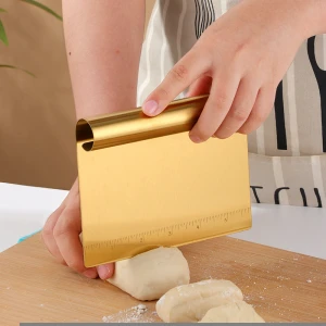 Baking Tools Stainless Steel Pastry Cutter Dough Scraper With Measuring Scale