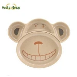 Bamboo Fibre Kids Dinner Plate Divided Dish Plate Baby Feeding Plate