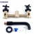 Import Bathroom Sink Faucet Wall Mounted Dual Handle Matte Black Brass Basin Faucet Two Function Mixer Tap for Bathroom Sink Usage from China