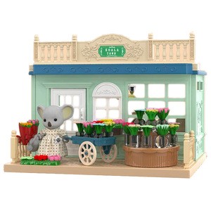 Best Gift For kids Lovely flower shop Koala Town diy pretend play toy set with swing