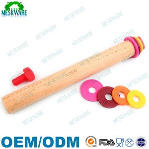 Best quality removable rings wood ajustable rolling pin, beech rolling pin