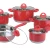 Import Best Sale 12 Piece Red Sausepan Casserole Stainless Steel Oil Free Cooking Pot Non Stick Cookware Sets from China