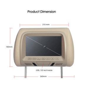 Best selling HD Car headrest 7 inch lcd screen 800*480 MP5/AV Car headrest monitor MP5 with USB SD AV with 2 video input