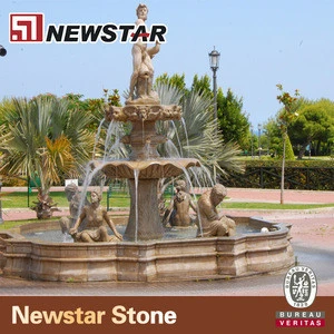 Big Hotel Landscaping Granite Stone Fountain Yellow Water Fountain