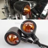 Black Bullet Amber Indicators Bulb Fits For Harley Yamaha Honda Suzuki CG125 GN125 CG200 Bobber Cafe Racer Chopper Custom
