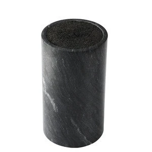 Black Marble Stone Cylindrical Universal Knife Block