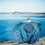 Blue Indian wholesale mandala tapestry 100% cotton wall hanging bedspread India Printed Mandala throw Tapestries