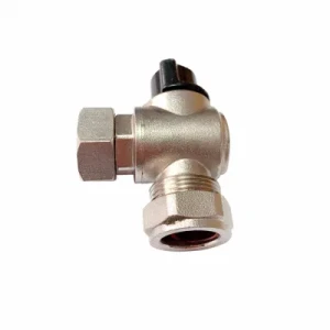 Brass Angle Ball Valve with Plastic Handle Nickel Surface