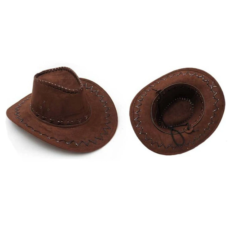 Brown Leather Cowboy Hat Of Made In China