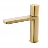 Brushed Gold Single Handle Bathroom Sink Wash tap Brass Basin Faucet