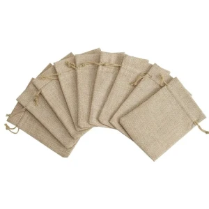 Burlap Bags with Drawstring Gift Bags Jewelry Pouches Sacks for Wedding Party and DIY Craft