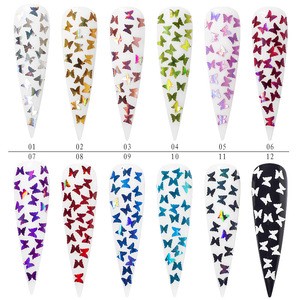 Butterfly Shape Nail Glitter Flakes Sparkly 3D Colorful Sequins Spangles Polish Manicure Nails Art Decoration