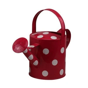 BX colorful fashion custom metal watering can with jug mouth decorated with dots
