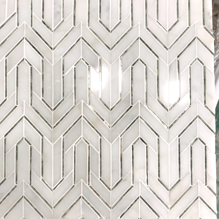 Buy Calacatta Waterjet Mosaic Arrow Pattern Tile from Xiamen Good Luck ...