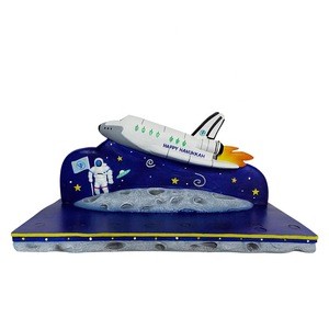 Candle holder 3D Spaceship model with Sculpture Astronaut Pot Of Creative Fashion Rocket Plane Cosmonaut