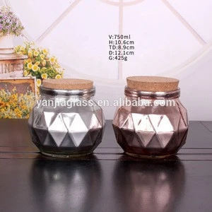 candle holder for wedding shiny 750ml candle glass jar with cork