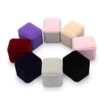 CAOSHI Jewelry Gift Box Square Rings Packaging Display Portable Travel Case Velvet Ring Box Ring Jewelry Box