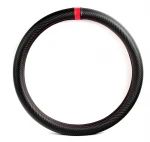 Carbon fiber embroidery logo black steering wheel cover