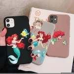 Cartoon Little Mermaid Phone Case for Huawei MATE 40 30 20 Frosted Silicone Cases Soft Back Cover Phone Bags For P40 P30 P20 Pro